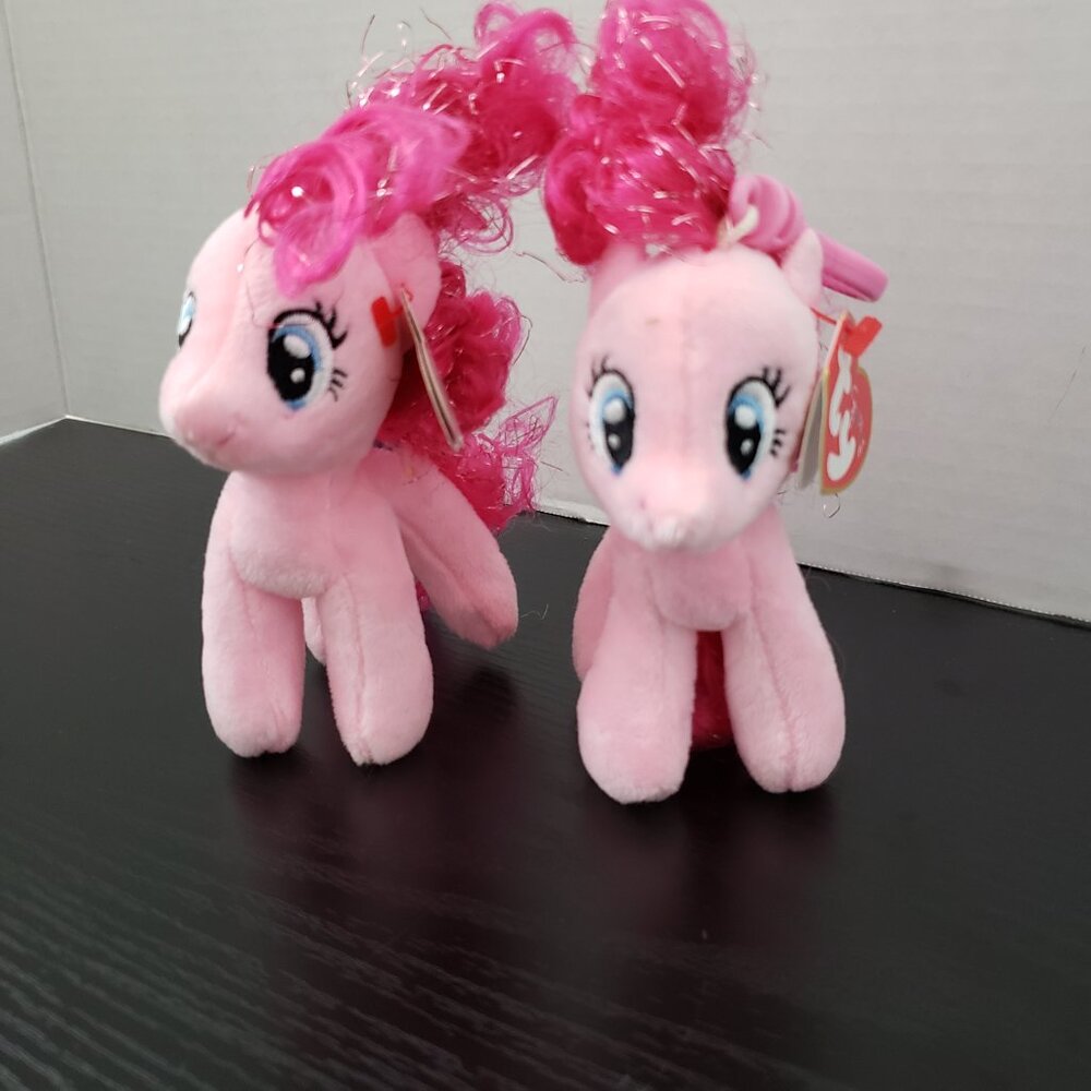 3 pc TY Sparkle BEANIE BABIES MY LITTLE PONY PINKIE PIE Backpack Clip - Picture 5 of 12